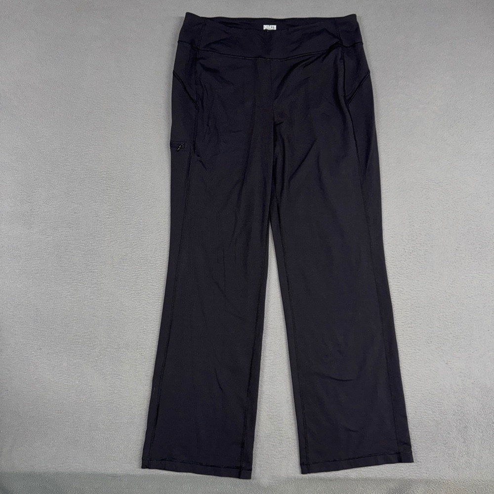 Duluth Trading Noga Pants Womens Large Black Straight Leg Pull On Stretch Nylon